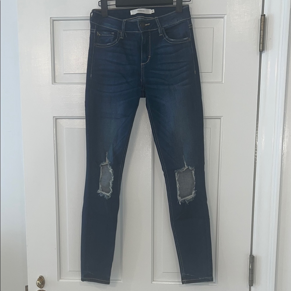 Hidden Women's Distressed Blue Jeans